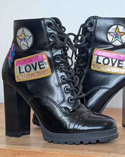 Women black faux - black, leather