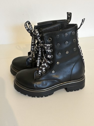 Girls black combat boots 26 - girls,